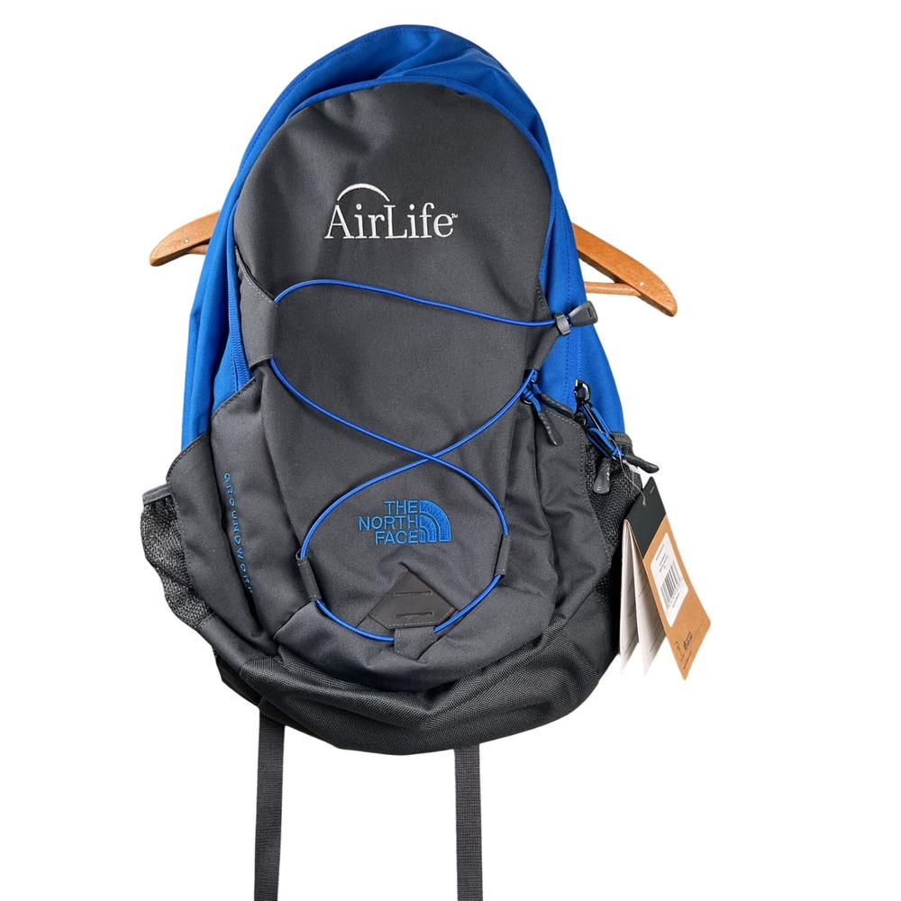 New The North Face Groundwork Backpack Unisex OS Blue Grey AirLife Logo